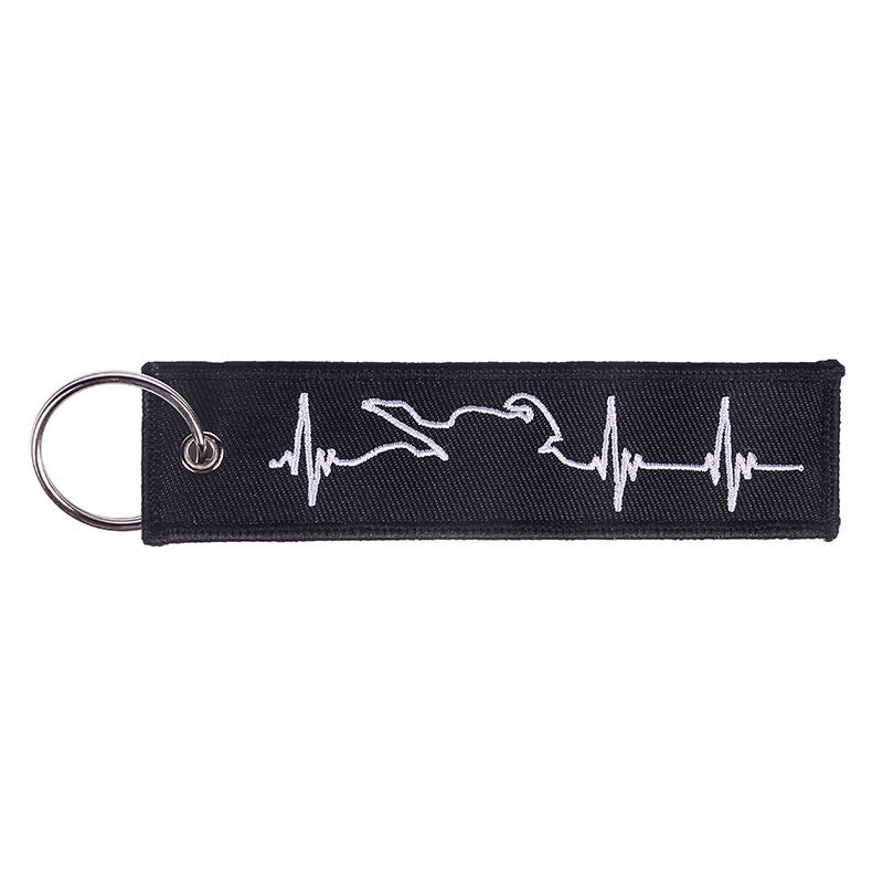Porte-clés Brodé ECG – Style Art Moderne