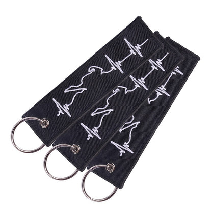 Porte-clés Brodé ECG – Style Art Moderne